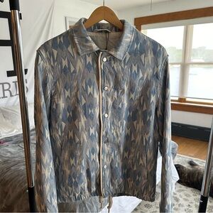 Blue Patterned Zara Bomber